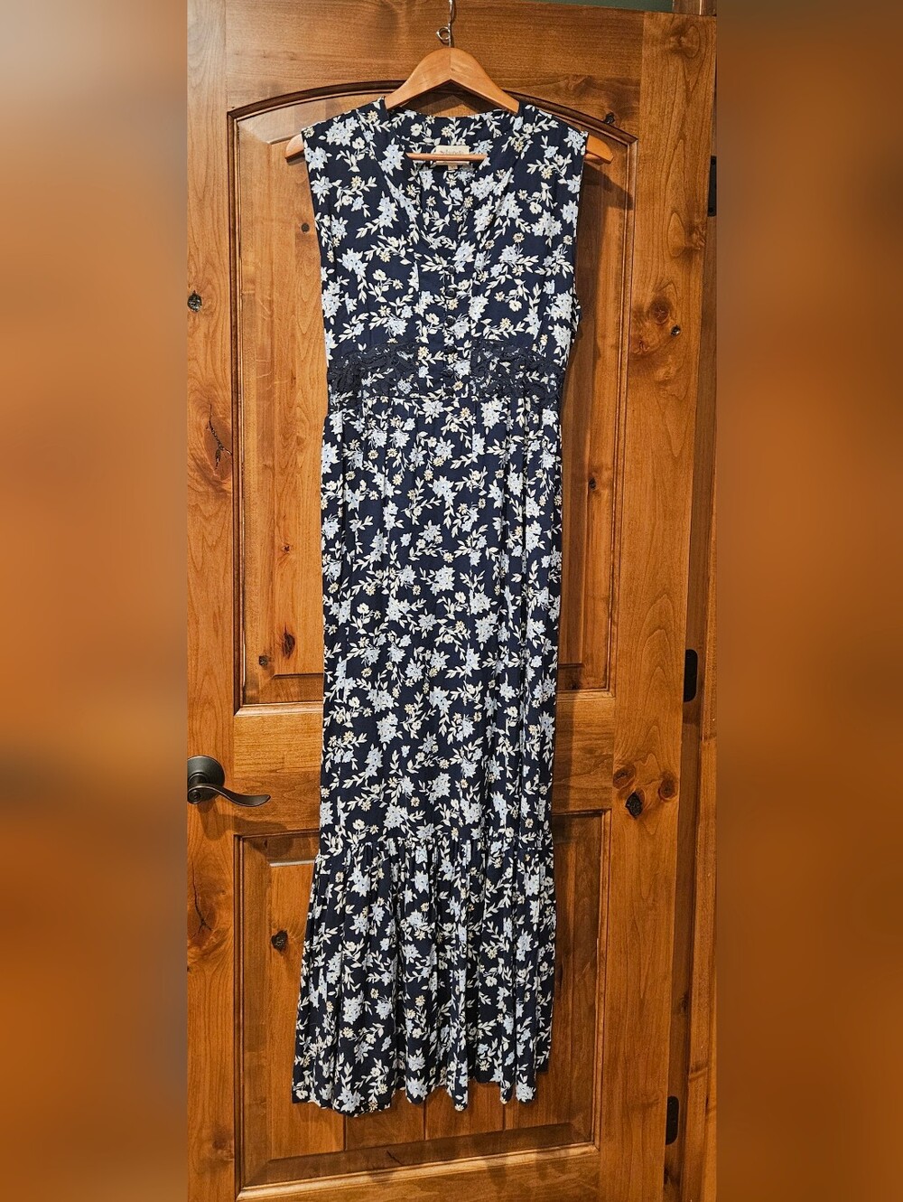 Annabella Navy and White Floral Maxi Dress XL
